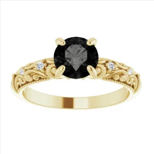 gold-black-diamond-engagement-rings