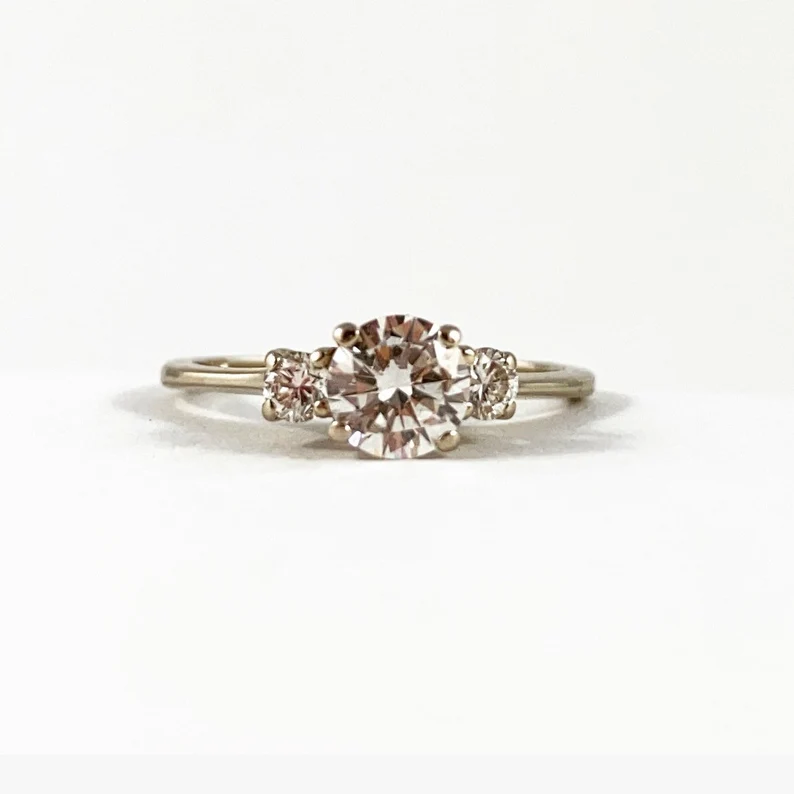 1.1 carat Round Morganite Vintage Engagement Ring in Rose Gold – Radhes.com